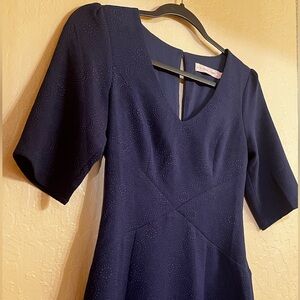 Traffic People Women’s Navy Textured Midi Dress
